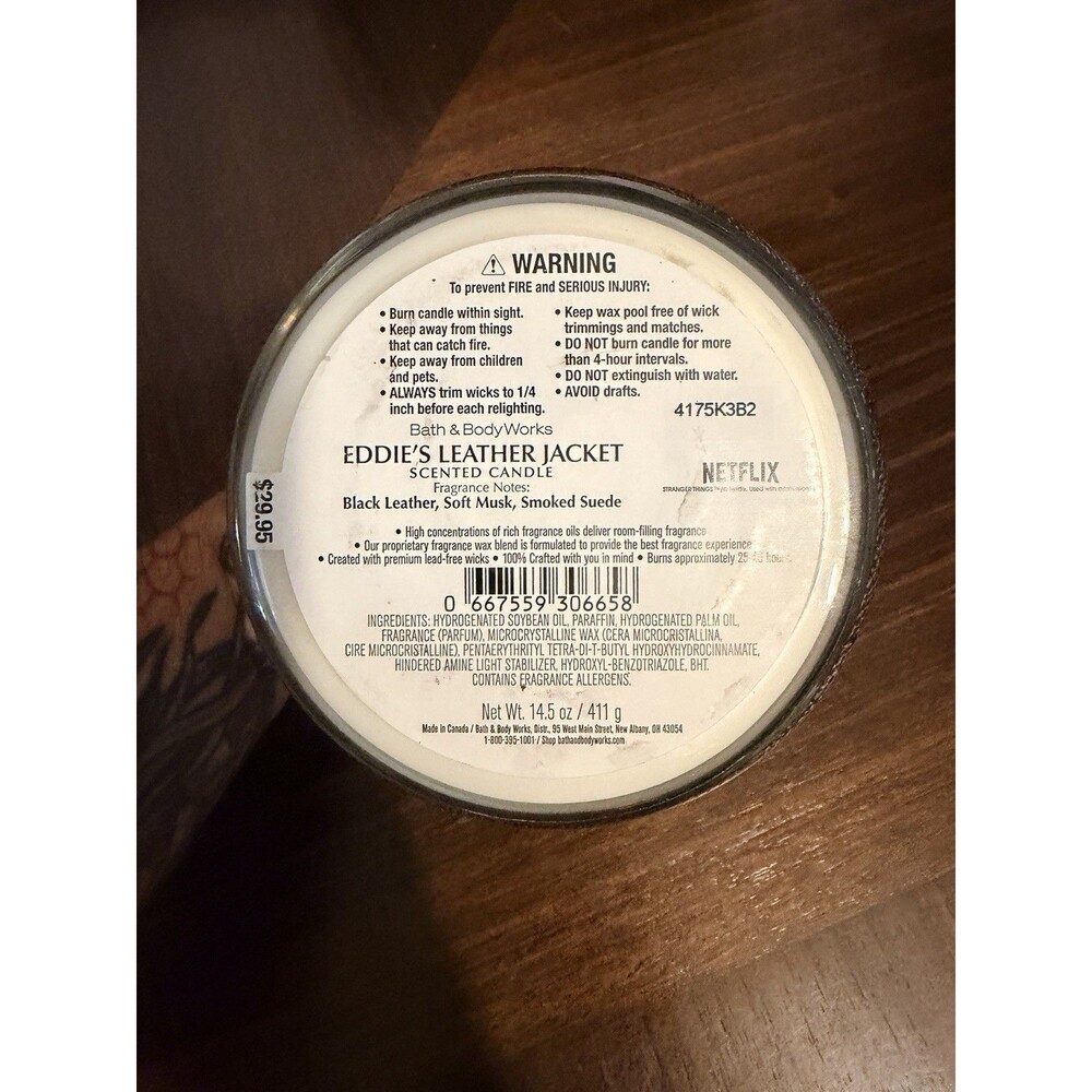 Bath & Body Works Stranger Things Eddie's Leather Jacket Candle 14.5 oz Jar - Picture 6 of 6